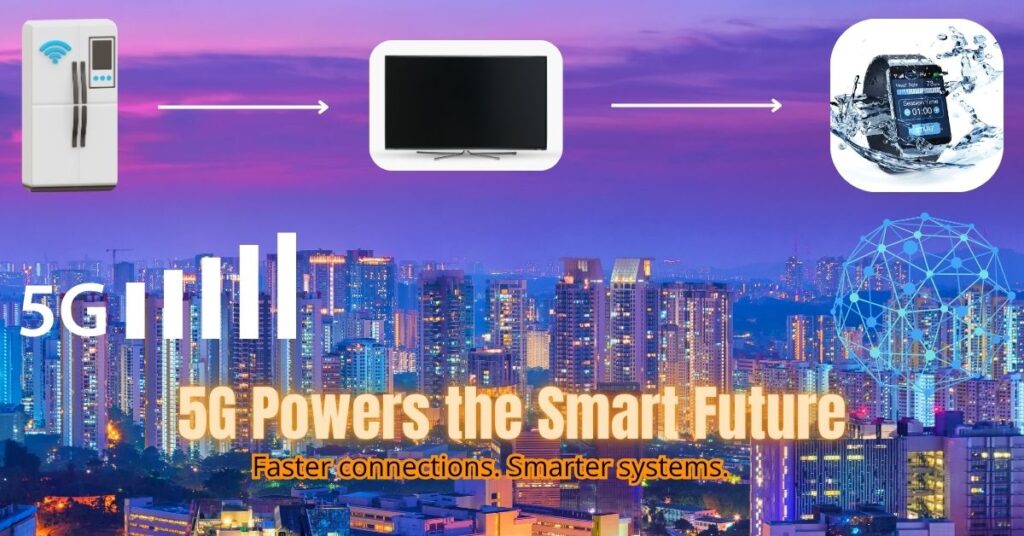 Smart devices connected through IoT and 5G network