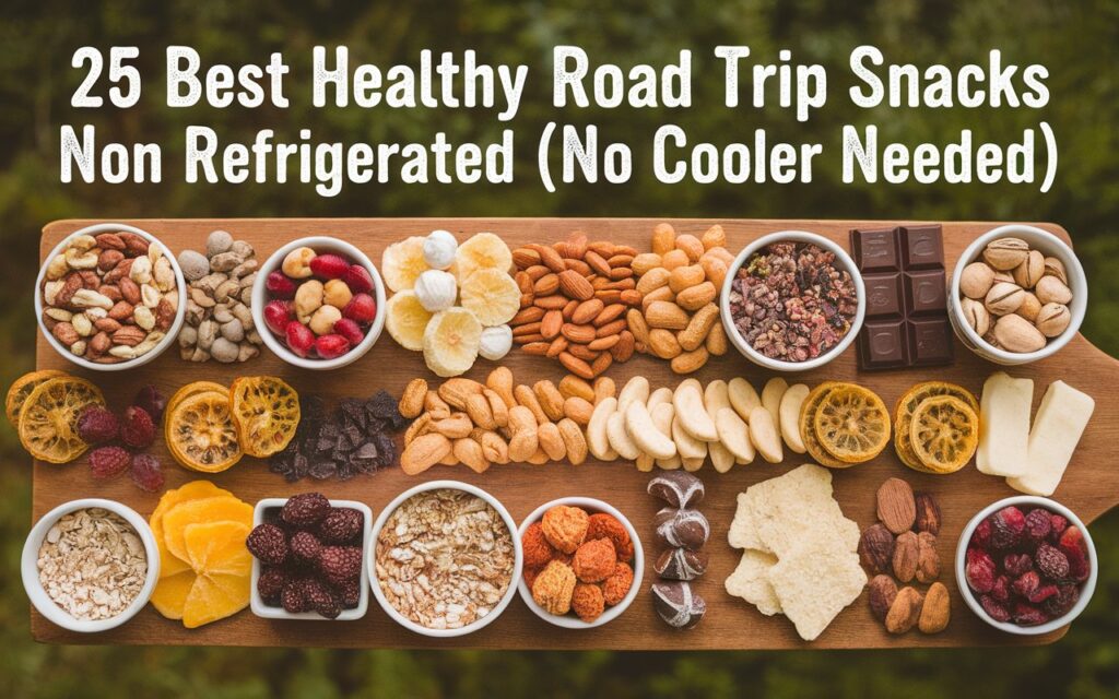25 Best Healthy Road Trip Snacks Non Refrigerated (No Cooler Needed)