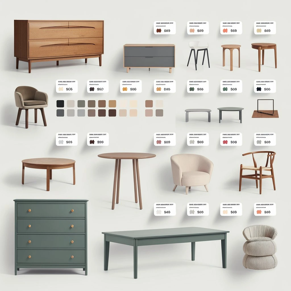 Furniture painting price list by item type