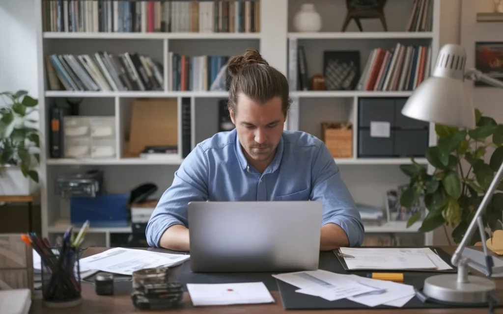 Seller researching how to price used furniture correctly using online tools and valuation guides