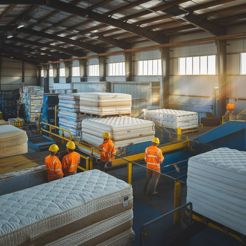 Austin mattress recycling facility processing materials to reduce landfill waste and support local sustainability