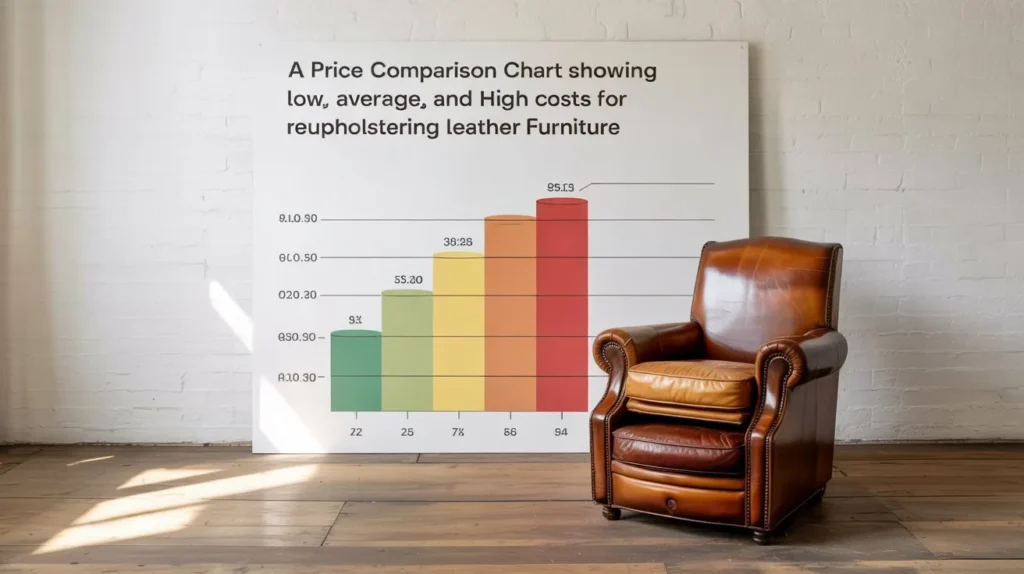 Chart comparing leather reupholstering costs