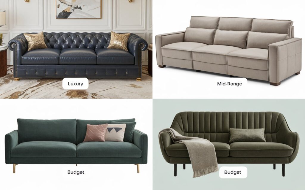 Couch brands and condition comparison affecting resale prices