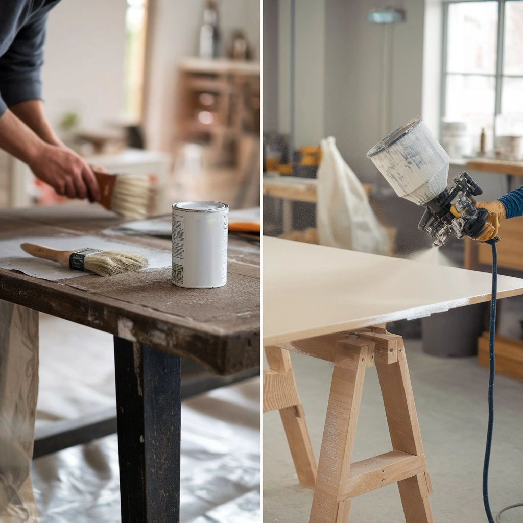 DIY table refinishing at home versus professional refinisher in a workshop