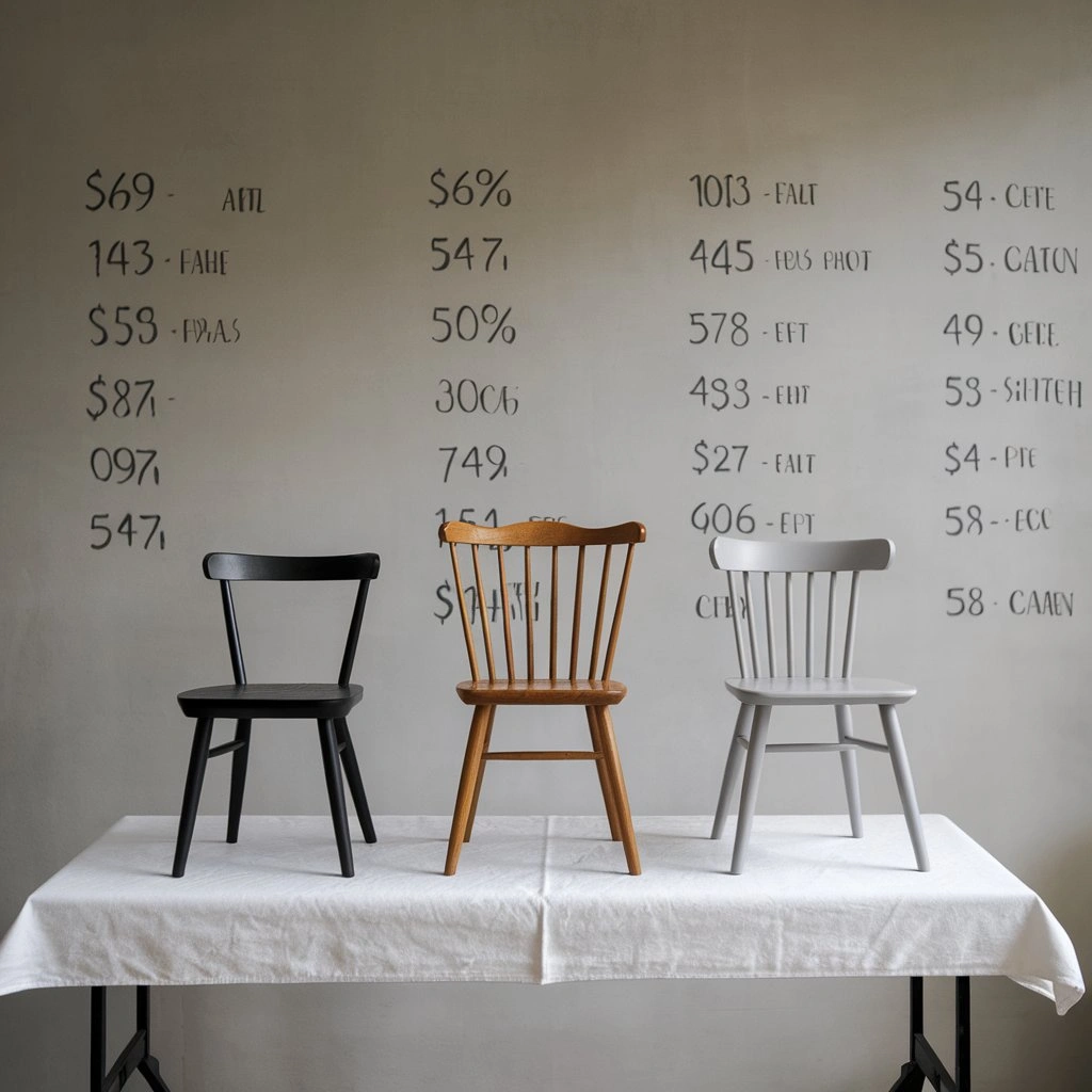 Wooden chair with multiple finishes showing factors affecting hourly rates