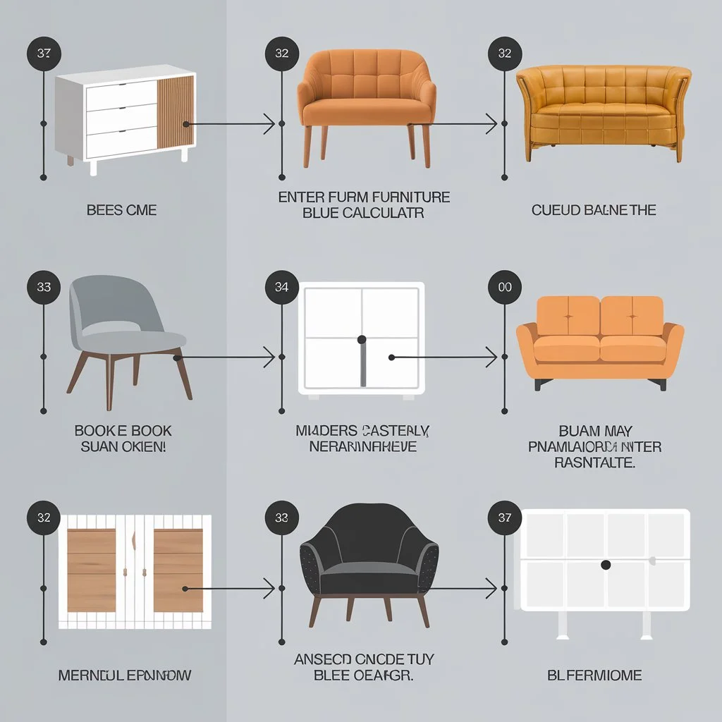 Step-by-step instructions for using a blue book furniture calculator online