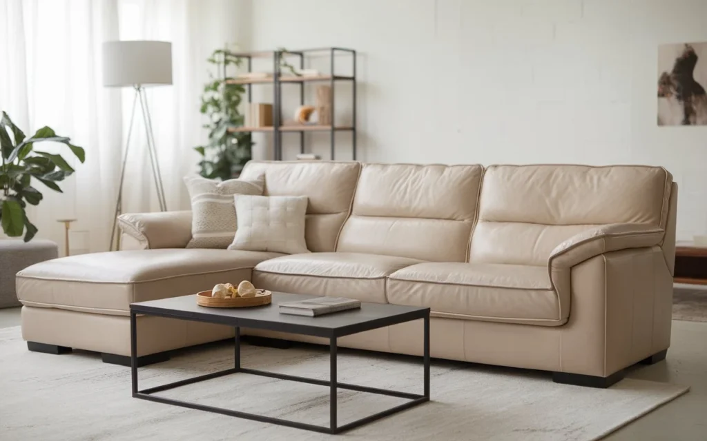 Staged couch photo setup for faster online resale